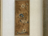 Vintage Chinese Floral Embroidery Fabric Piece Framed Wall Art ws4886S