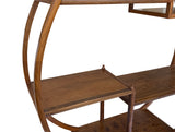 Oriental Circular Peach Shape Brown Wood Display Cabinet Room Divider ws4999S