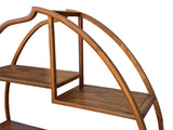 Oriental Circular Peach Shape Brown Wood Display Cabinet Room Divider ws4999S