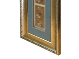 Vintage Chinese Floral Embroidery Fabric Piece Framed Wall Art ws4885S