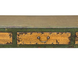 Vintage Rustic Fabric Grass Green Lacquer 3 Drawers Console Table ws4675S
