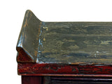 Vintage Distressed Brick Red Marks Point Edge Credenza Sideboard Cabinet ws4978S