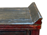 Vintage Distressed Brick Red Marks Point Edge Credenza Sideboard Cabinet ws4978S