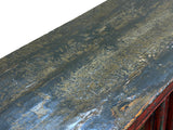 Vintage Distressed Brick Red Marks Point Edge Credenza Sideboard Cabinet ws4978S