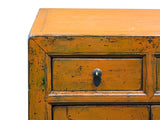 Distressed Vintage Style Weathered Orange Drawers Credenza Cabinet ws4995S
