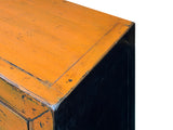 Distressed Vintage Style Weathered Orange Drawers Credenza Cabinet ws4995S