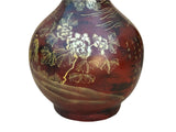 Chinese Brown Lacquer Golden Scenery Decorative Wood Vase Art GB671S