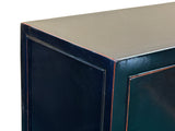 Oriental Black Lacquer Slim Round Moon Face Storage Cabinet ws4979S