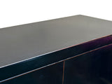 Oriental Black Lacquer Slim Round Moon Face Storage Cabinet ws4979S