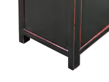 Oriental Black Lacquer Slim Round Moon Face Storage Cabinet ws4979S
