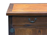 Vintage Asian Brown Kirin Motif Low TV Console Cabinet ws5025S