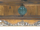 Vintage Asian Brown Kirin Motif Low TV Console Cabinet ws5025S