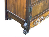 Vintage Asian Brown Kirin Motif Low TV Console Cabinet ws5025S