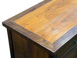 Vintage Asian Brown Kirin Motif Low TV Console Cabinet ws5025S