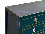47" Black Wood Grain Pattern 6 Drawers Console Side Altar Table ws5064S