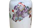 Chinese White Base Color Baizi Graphic Porcelain Art Vase GB561S -ws1090