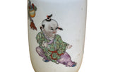 Chinese White Base Color Baizi Graphic Porcelain Art Vase GB561S -ws1090