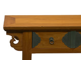 Oriental Copper Brown Ru Yi Apron 3 Drawers Low Bench Table ws5068S
