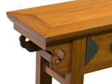 Oriental Copper Brown Ru Yi Apron 3 Drawers Low Bench Table ws5068S