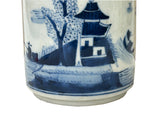 Chinese Small Blue White Scenery Graphic Porcelain Holder ws4902S