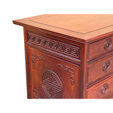 Oriental Brown Rosewood Drawers Base Plank Top Office Writing Desk ws4731S