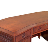 Oriental Brown Rosewood Drawers Base Plank Top Office Writing Desk ws4731S