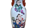 Chinese White Porcelain Colorful Children Graphic Vase Display ws4893S