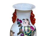 Chinese White Porcelain Colorful Children Graphic Vase Display ws4893S
