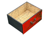 Oriental Bright Red Golden Flower Bird Graphic Drawers Chest ws5065S