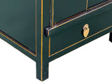 Oriental Black Lacquer Moon Face Hardware Small End Table Nightstand GB716S