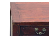 Vintage Chinese Carving Brown Drawers Side Table Credenza Cabinet GB721S