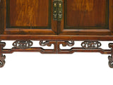Vintage Chinese Carving Brown Drawers Side Table Credenza Cabinet GB721S