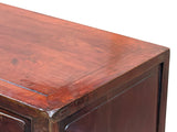 Vintage Chinese Carving Brown Drawers Side Table Credenza Cabinet GB721S