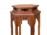 Chinese Huali Rosewood Hexagon Pedestal Plant Stand Table cs1221S