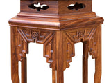 Chinese Huali Rosewood Hexagon Pedestal Plant Stand Table cs1221S