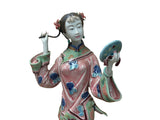 Chinese Porcelain Qing Style Dressing Holding Mirror Lady Figure GB053S