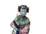 Chinese Porcelain Qing Style Dressing Holding Fan Lady Figure GB055S