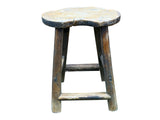 Vintage Rustic Unique Shape Four Legs Wood Stool Side Table GB699S