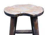 Vintage Rustic Unique Shape Four Legs Wood Stool Side Table GB699S