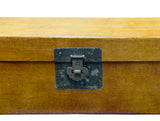 Vintage Scholar Mustard Yellow Leather Rectangular Wood Trunk Box ws5033S