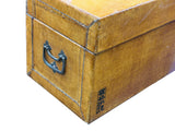 Vintage Scholar Mustard Yellow Leather Rectangular Wood Trunk Box ws5033S