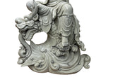 Chinese Handcrafted GuanYin Bodhisattva on Dragon White Porcelain Statue GB017S