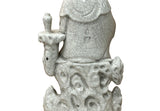 Chinese Handcrafted GuanYin Bodhisattva Crackle Off White Porcelain Statue GB019S