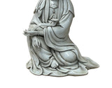 Chinese Handcrafted GuanYin Bodhisattva Holding RuYi Off White Porcelain Statue GB022S