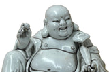 Oriental White Happy Laughing Buddha Ru Yi Deity Porcelain Figure GB024S