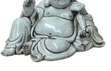 Oriental White Happy Laughing Buddha Ru Yi Deity Porcelain Figure GB024S