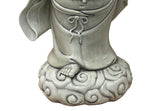 Oriental White Standing Happy Laughing Buddha Ru Yi Bat Porcelain Figure GB020S