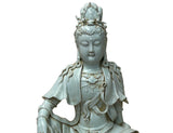 Chinese Handcrafted GuanYin Bodhisattva Tong Style Off White Porcelain Statue GB014S