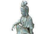 Chinese Handcrafted GuanYin Bodhisattva Tong Style Off White Porcelain Statue GB014S