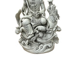 Chinese Handcrafted GuanYin Bodhisattva on Dragon White Porcelain Statue GB016S